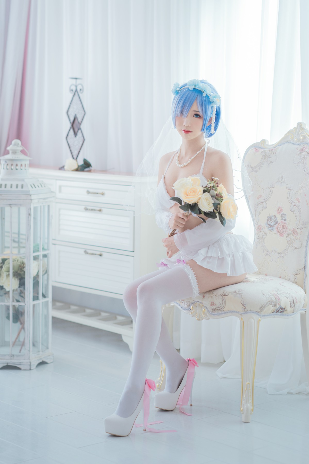 图片[1]-[Cosplay]面饼仙儿 – 花嫁蕾姆 – COSPLAY-御萝部落