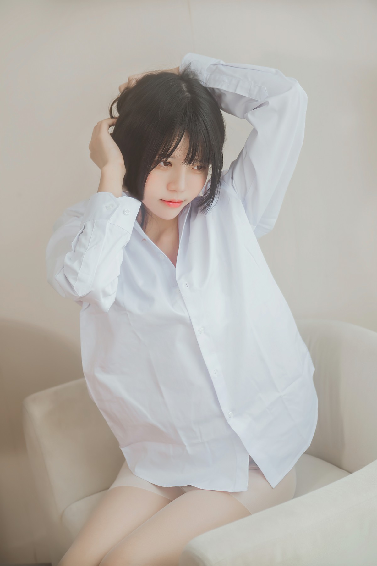 萝莉风COS 桜桃喵 – 白衬衫散发 - COSPLAY-御萝部落