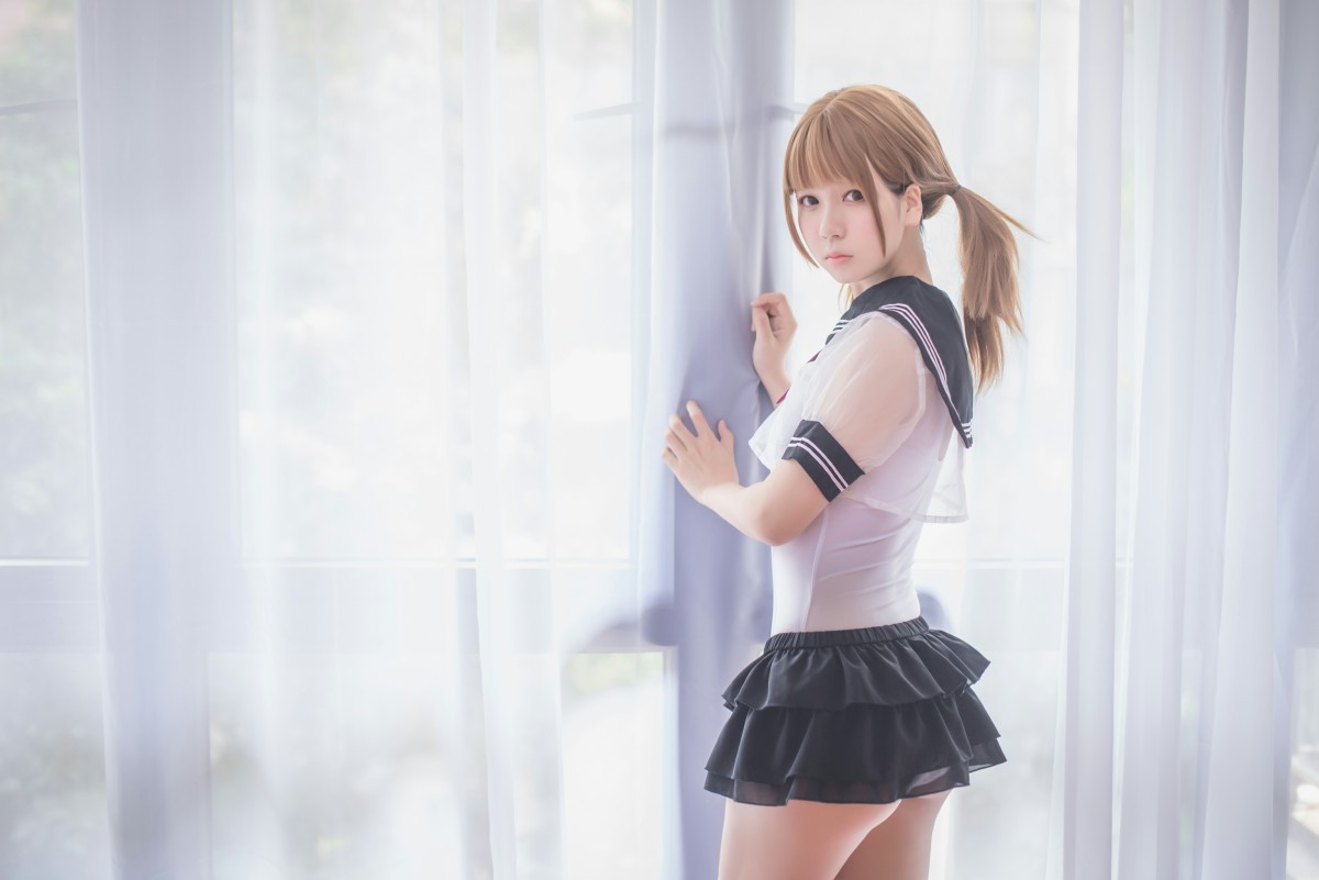 白金Saki写真 – 学生服 - COSPLAY-御萝部落