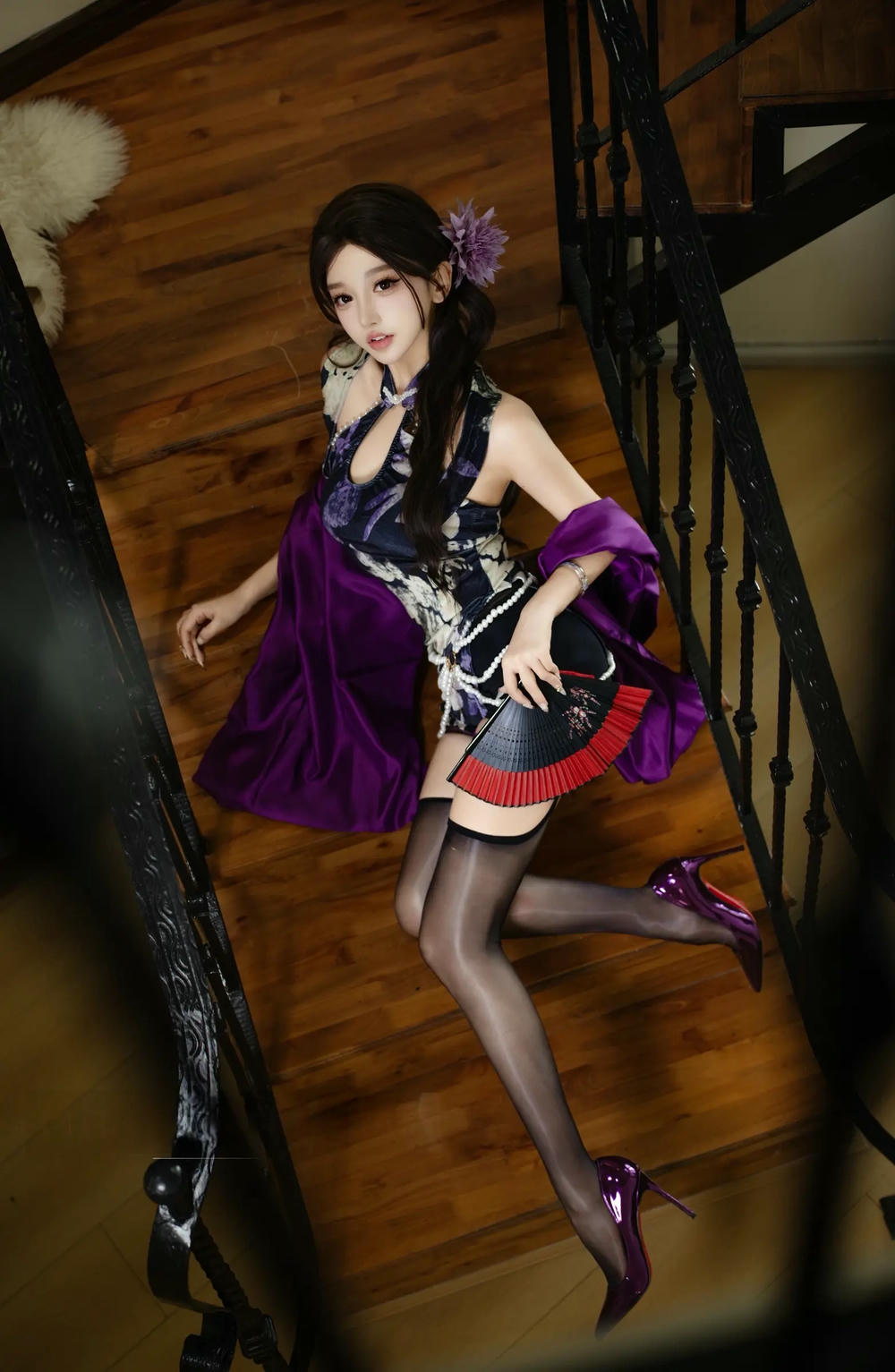 图片[14]-過期米線喵 紫韻旗袍【20P】 – COSPLAY-薇薇部落