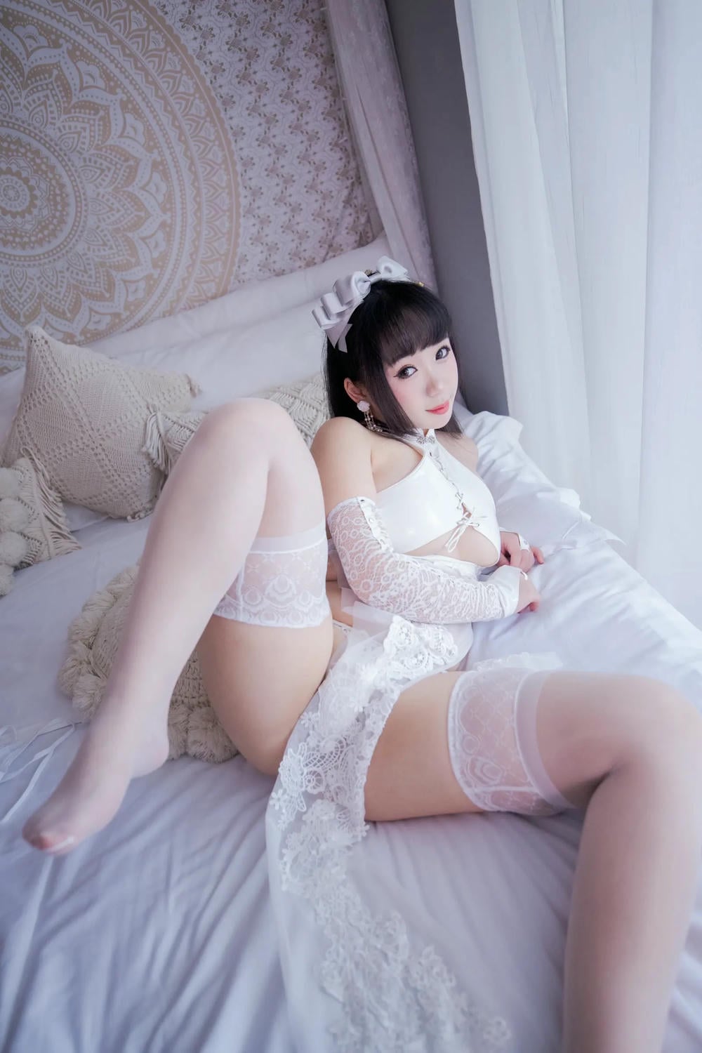 图片[56]-胡桃貓Kurumineko – 白靡煙旗袍 【106P】 – COSPLAY-薇薇部落