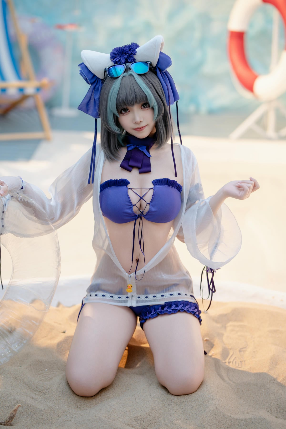 图片[2]-Bangni邦尼 cosplay Cheshire Swimsuit – Azur Lane【86P】 – COSPLAY-薇薇部落