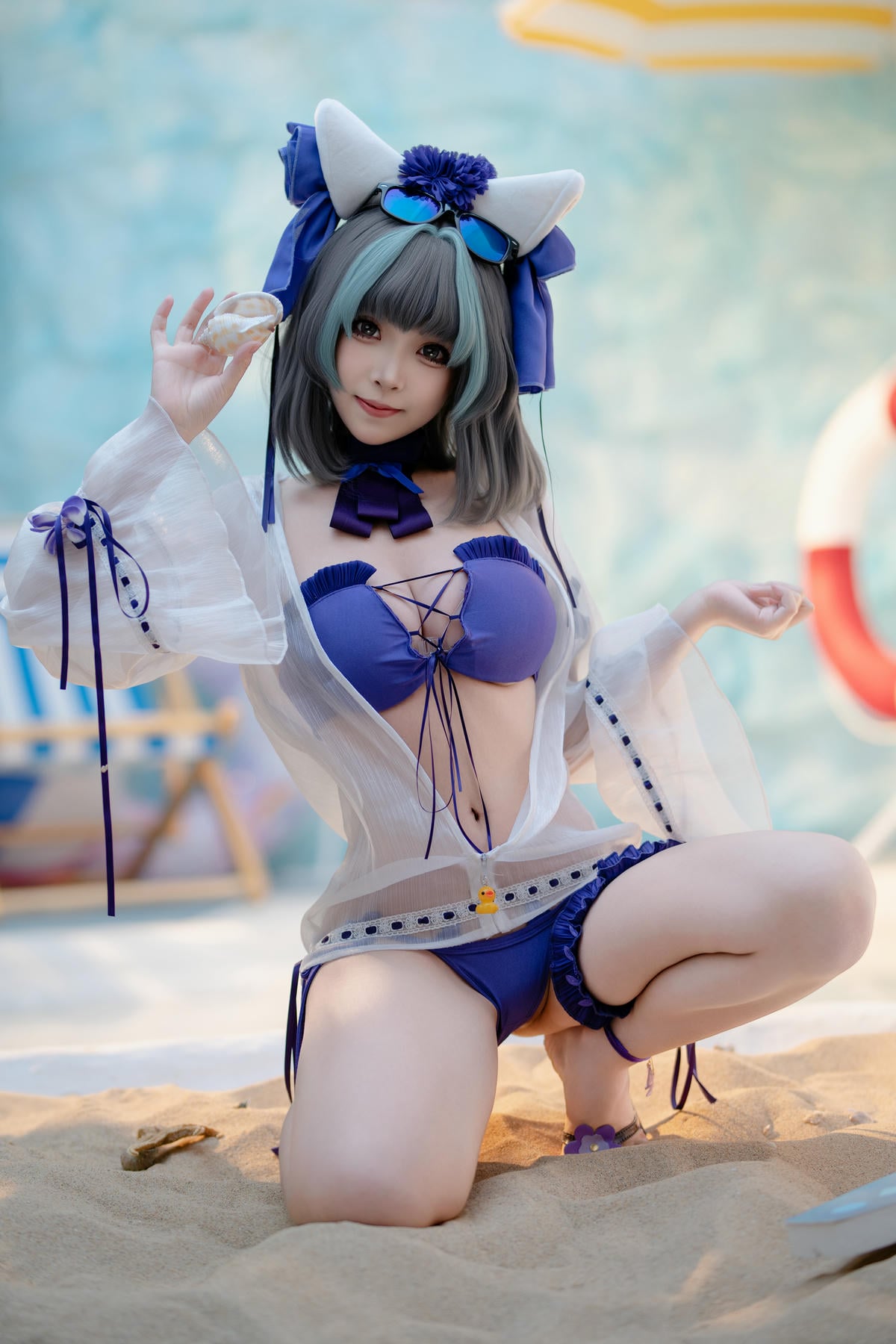 图片[4]-Bangni邦尼 cosplay Cheshire Swimsuit – Azur Lane【86P】 – COSPLAY-薇薇部落