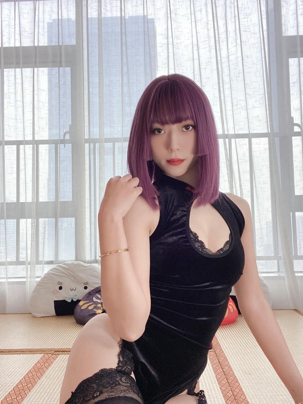 Money冷冷 - 高叉旗袍蕾絲裙 【107P】 - COSPLAY-薇薇部落